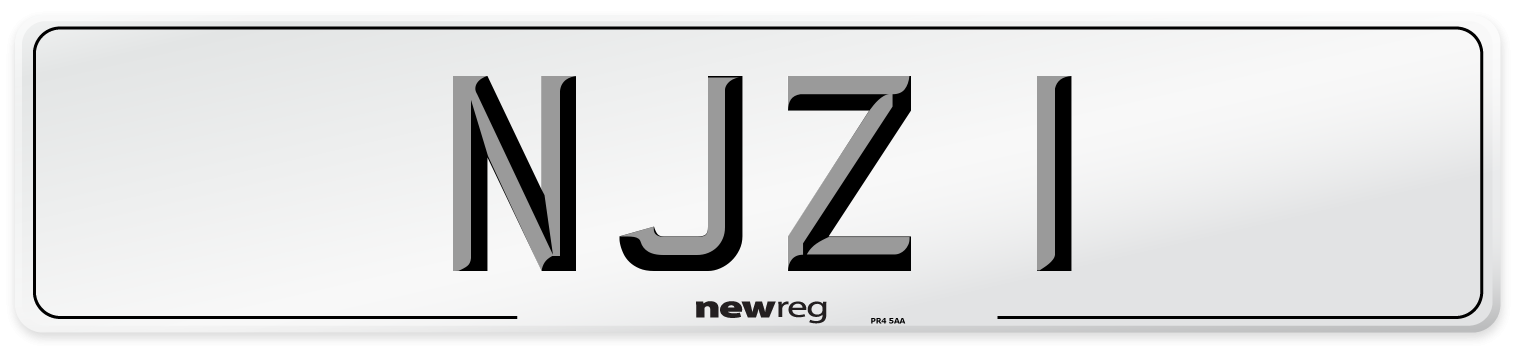NJZ 1 Number Plate from New Reg